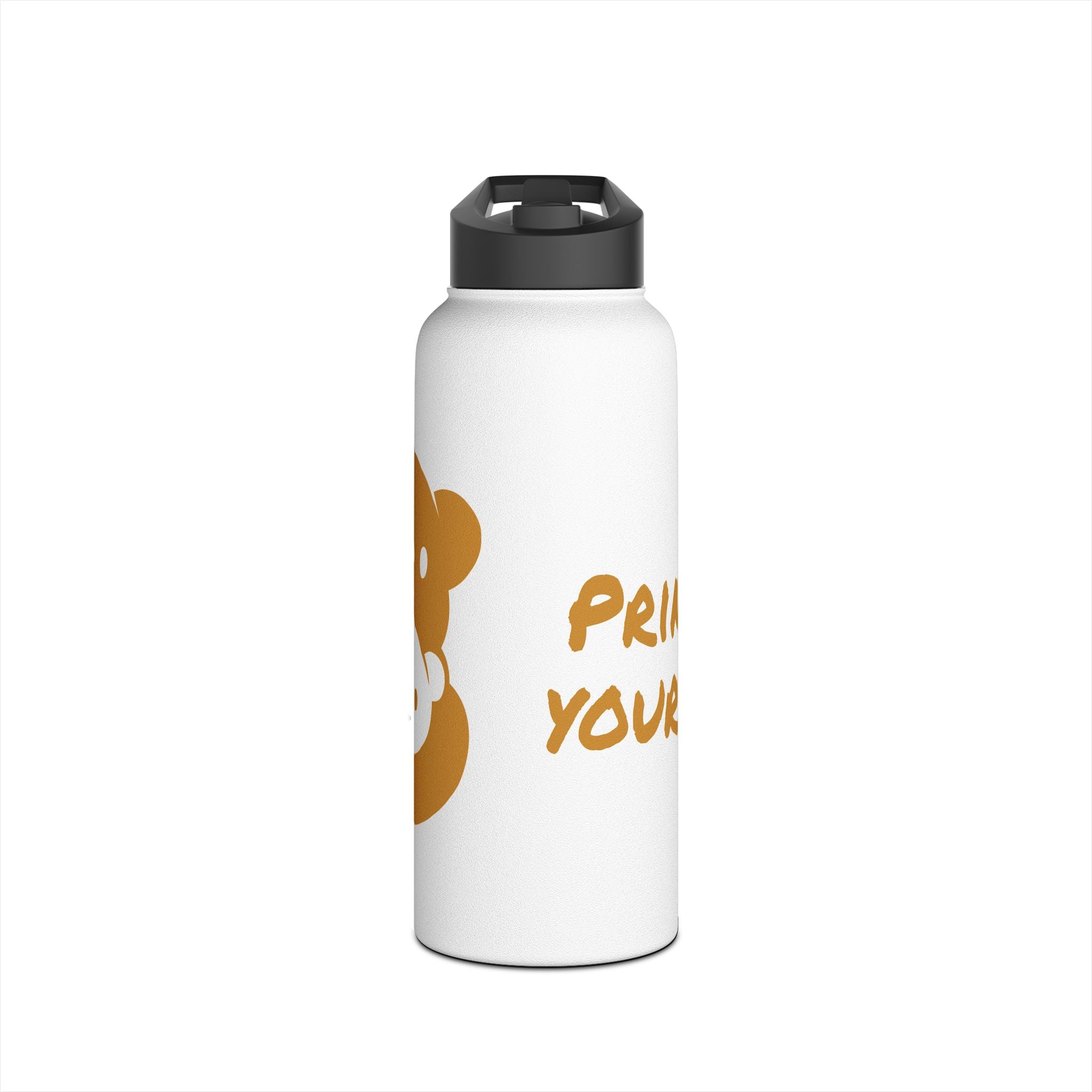 Gold Bear Hug Stainless Steel Water Bottle | White Premium 12oz/18oz/32oz