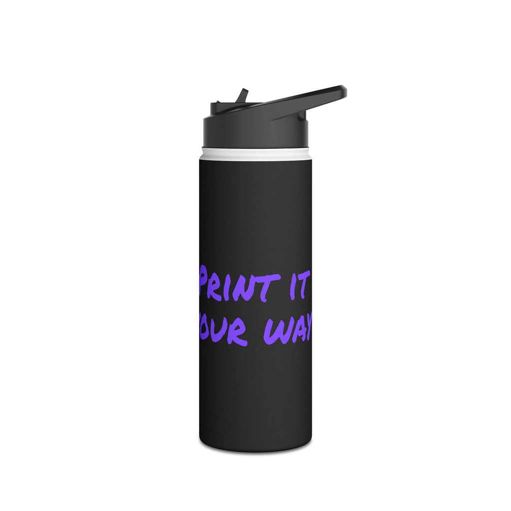 Purple Bear Hug Stainless Steel Water Bottle | Black Bold 12oz/18oz/32oz