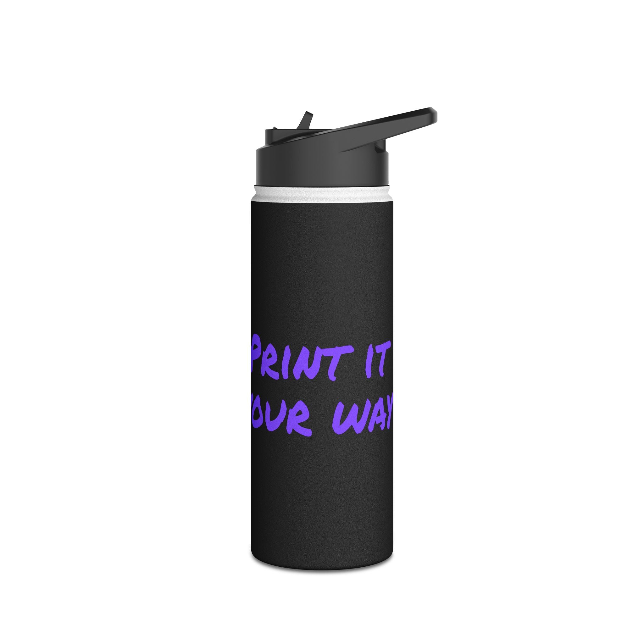 Purple Bear Hug Stainless Steel Water Bottle | Black Bold 12oz/18oz/32oz