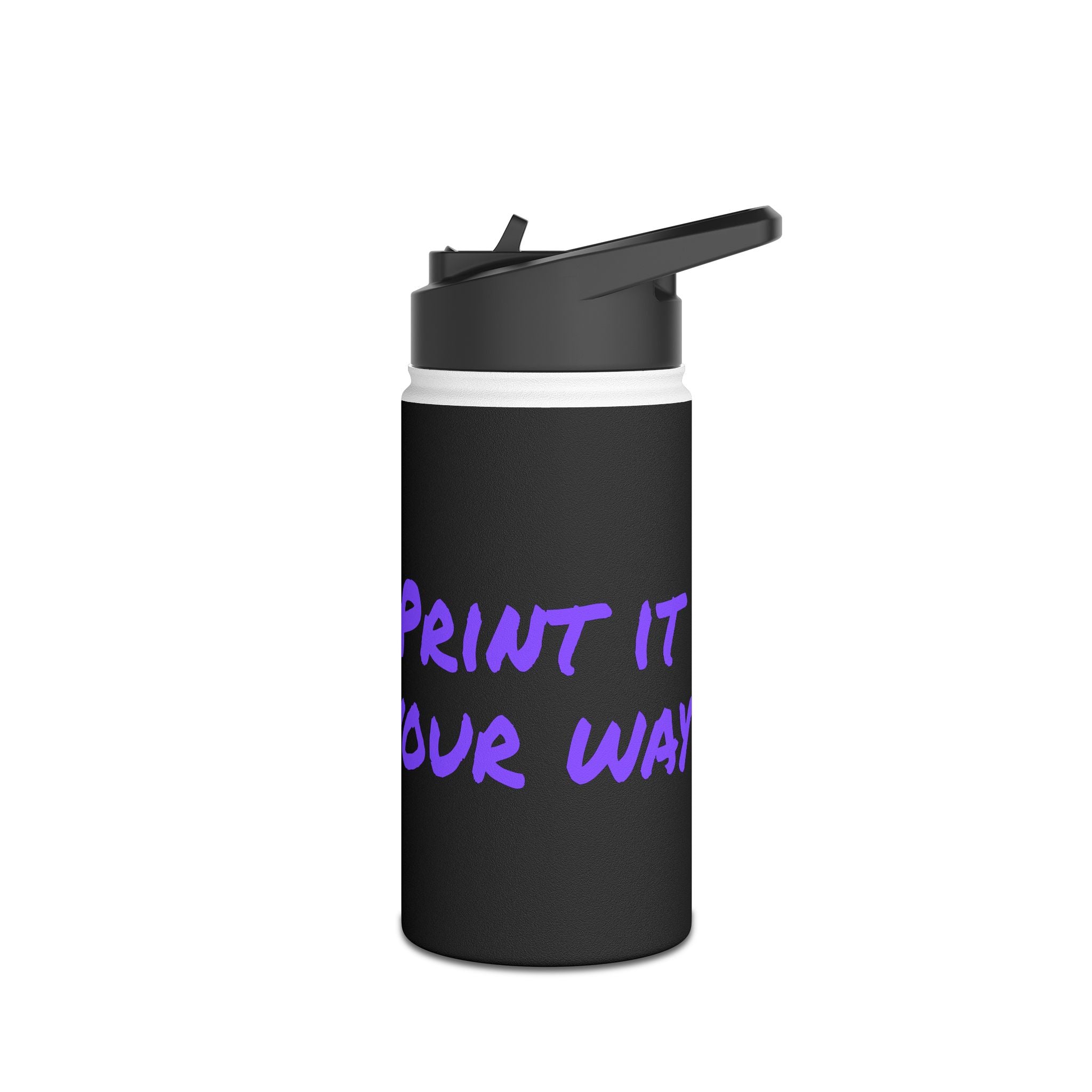 Purple Bear Hug Stainless Steel Water Bottle | Black Bold 12oz/18oz/32oz