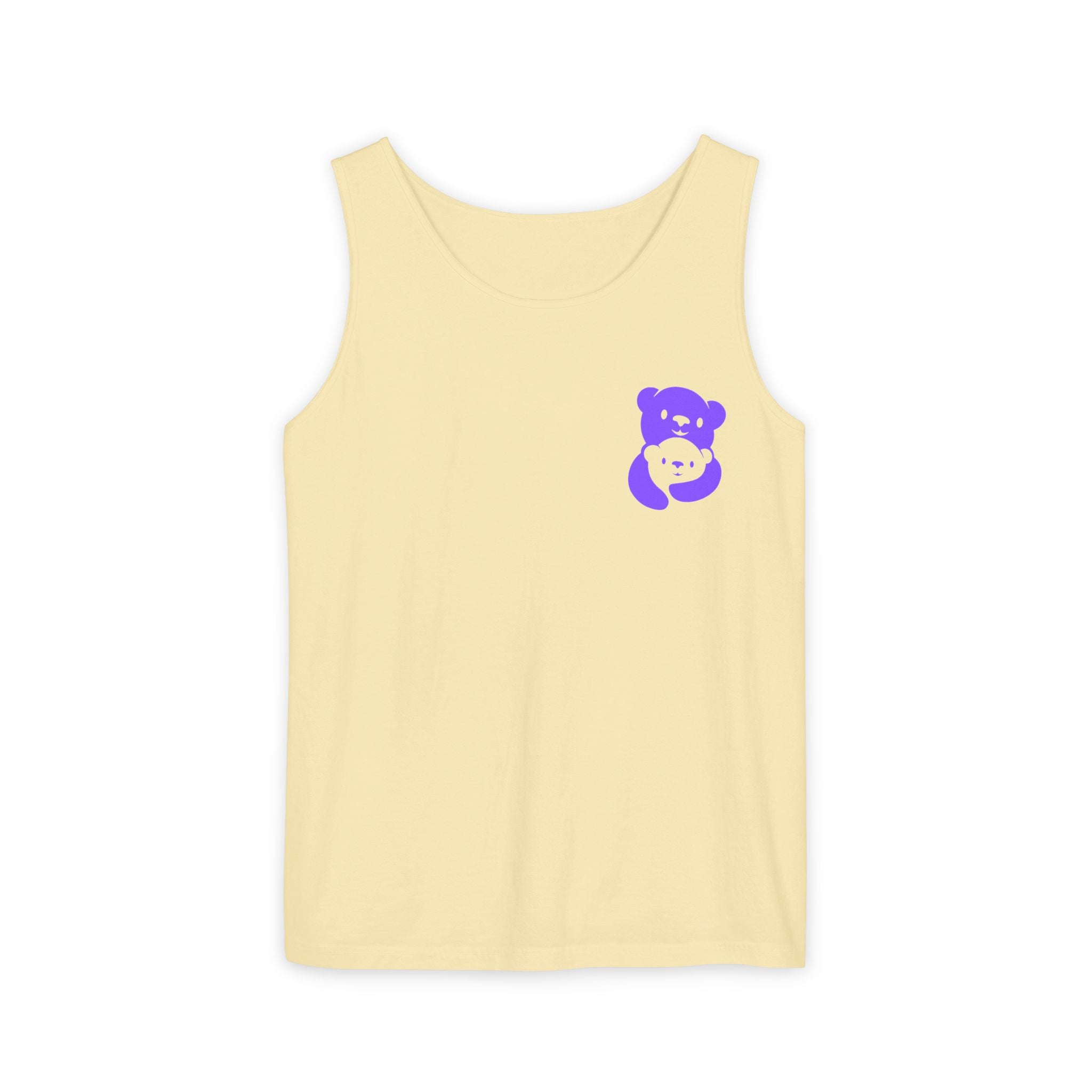 Purple Bear Hug Unisex Tank Top | Premium Heavyweight Garment-Dyed