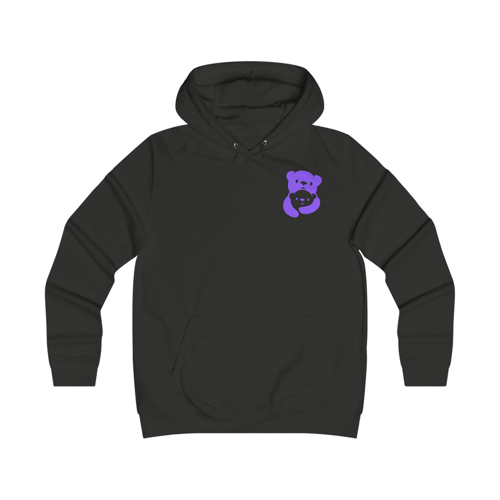 Purple Bear Hug Women's Hoodie | Fitted College Hoodie for Moms