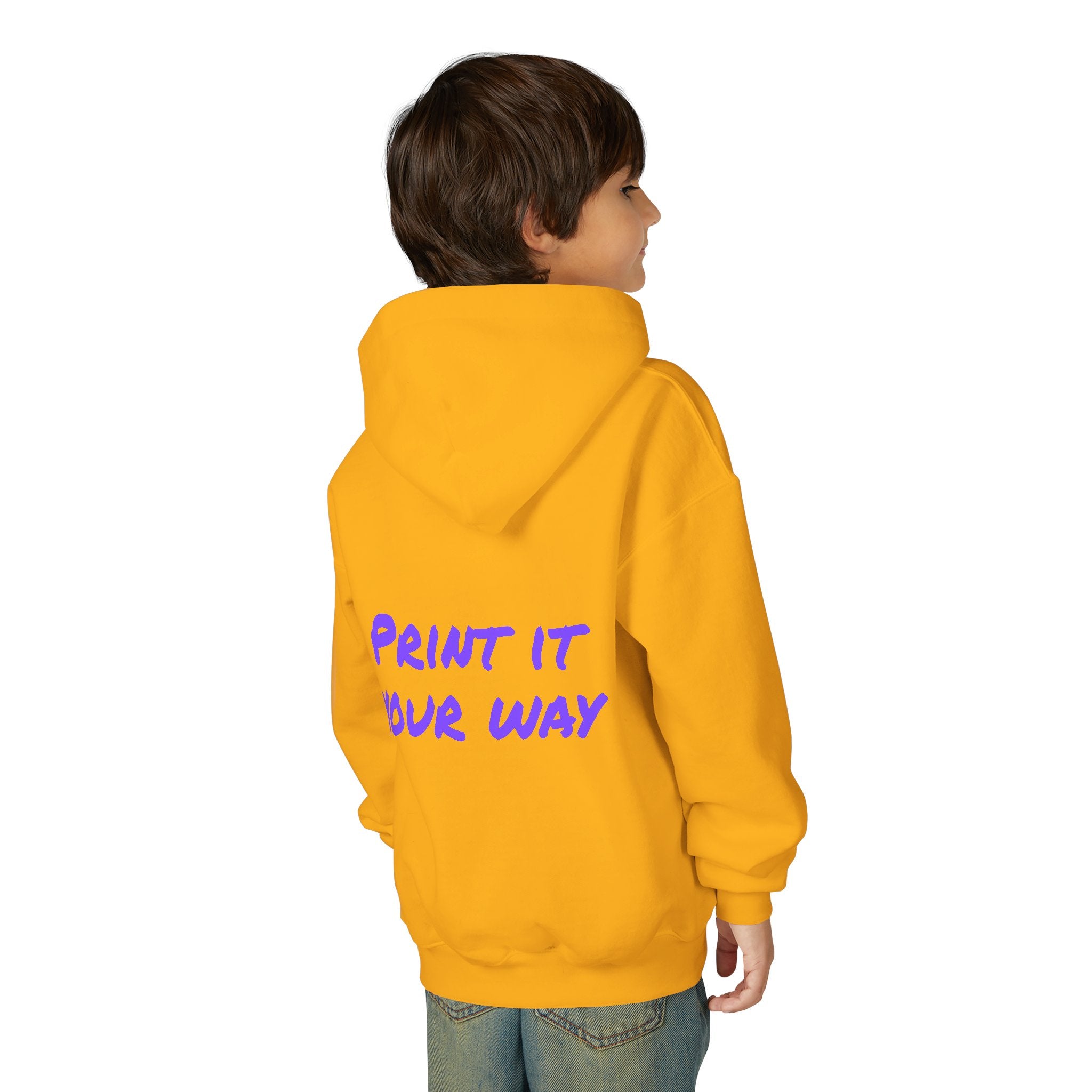 Purple Bear Hug Youth Hoodie | Bold Heavy Blend Hooded Sweatshirt