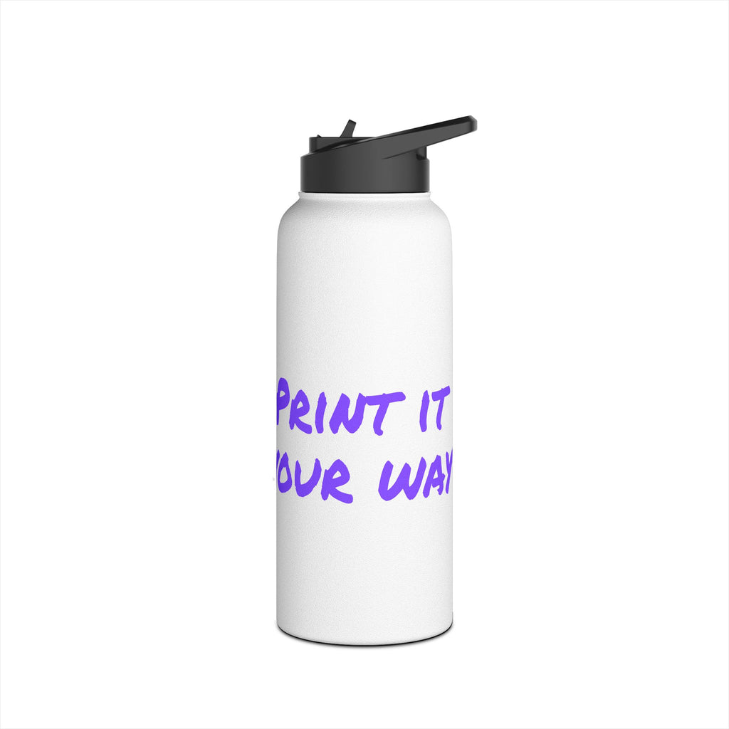Purple Bear Hug Stainless Steel Water Bottle | White Bright 12oz/18oz/32oz