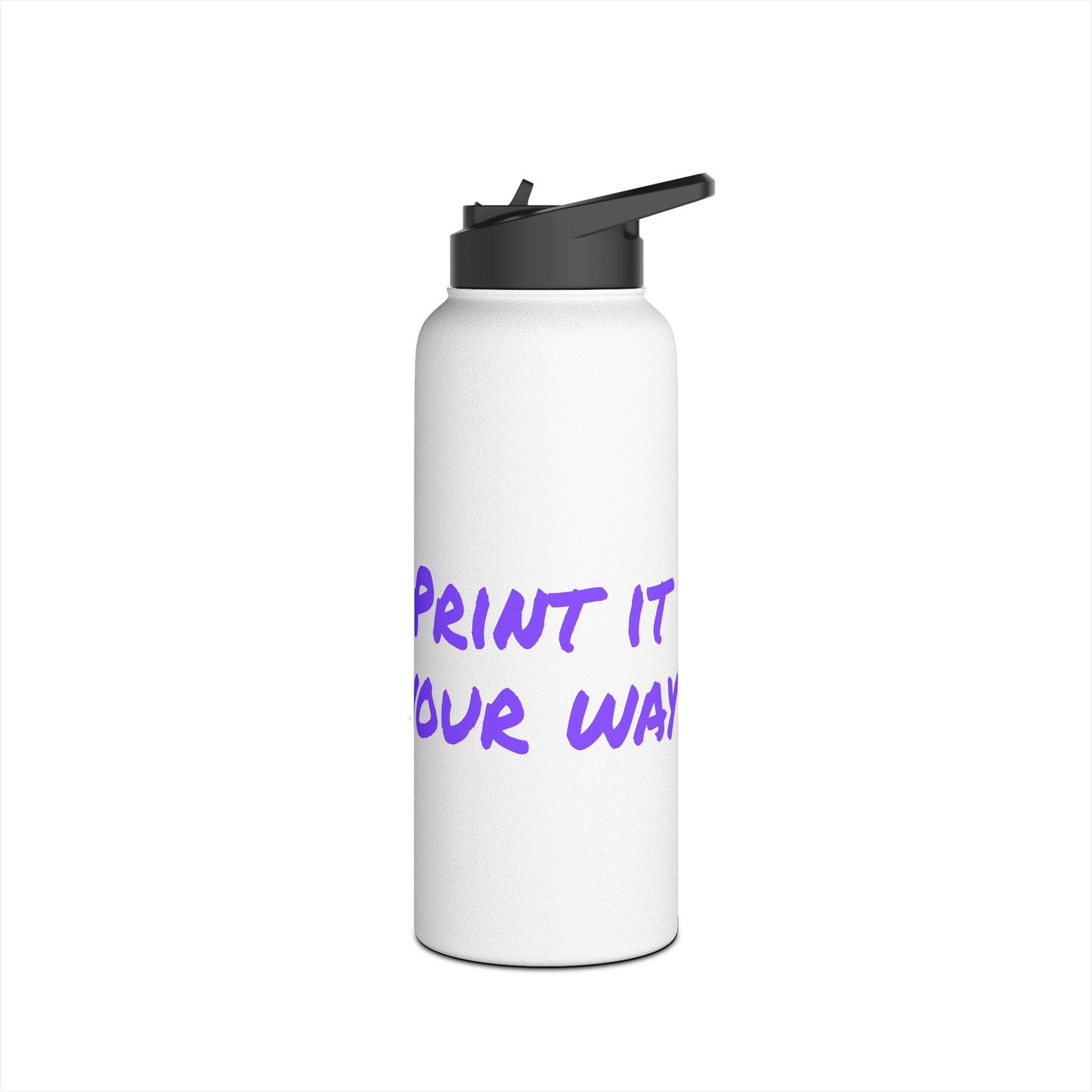 Purple Bear Hug Stainless Steel Water Bottle | White Bright 12oz/18oz/32oz