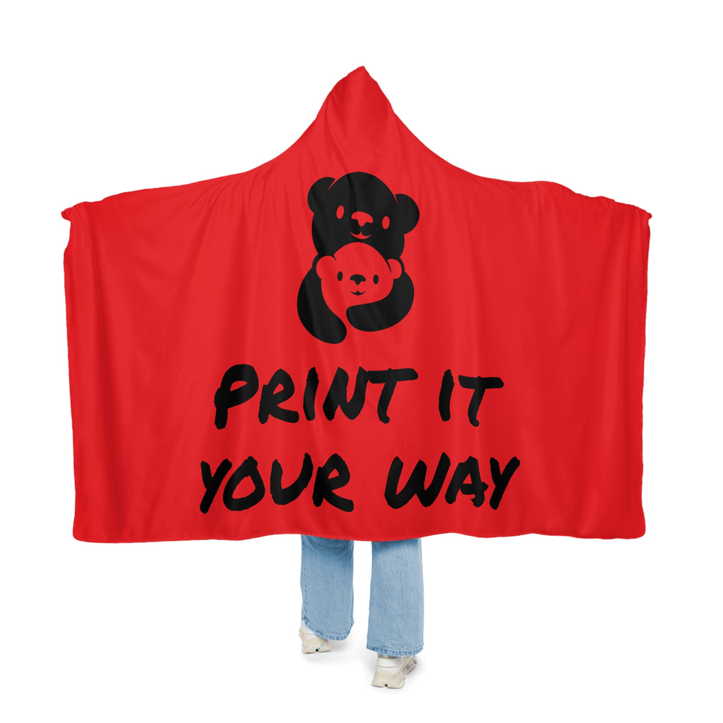 Black Bear Hug Snuggle Blanket | Red Cozy Fleece Throw