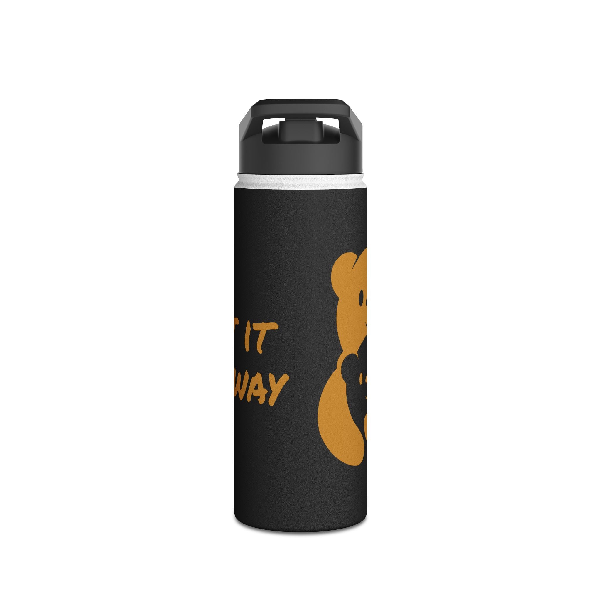 Gold Bear Hug Stainless Steel Water Bottle | Black Premium 12oz/18oz/32oz
