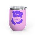 Purple Bear Hug Wine Tumbler 12oz | Insulated Stainless Steel with Lid