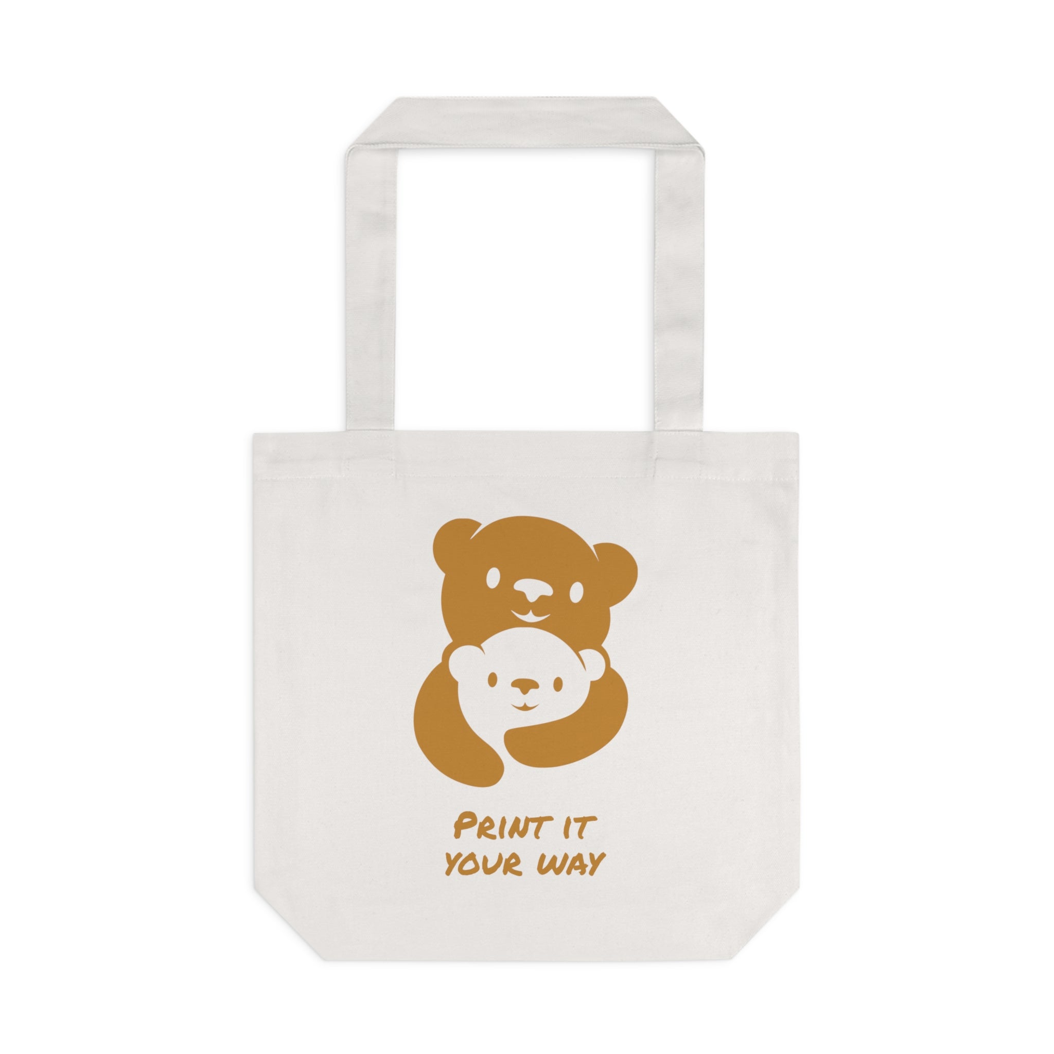 Gold Bear Hug Cotton Tote Bag | Premium Heavy-Weight Canvas Tote