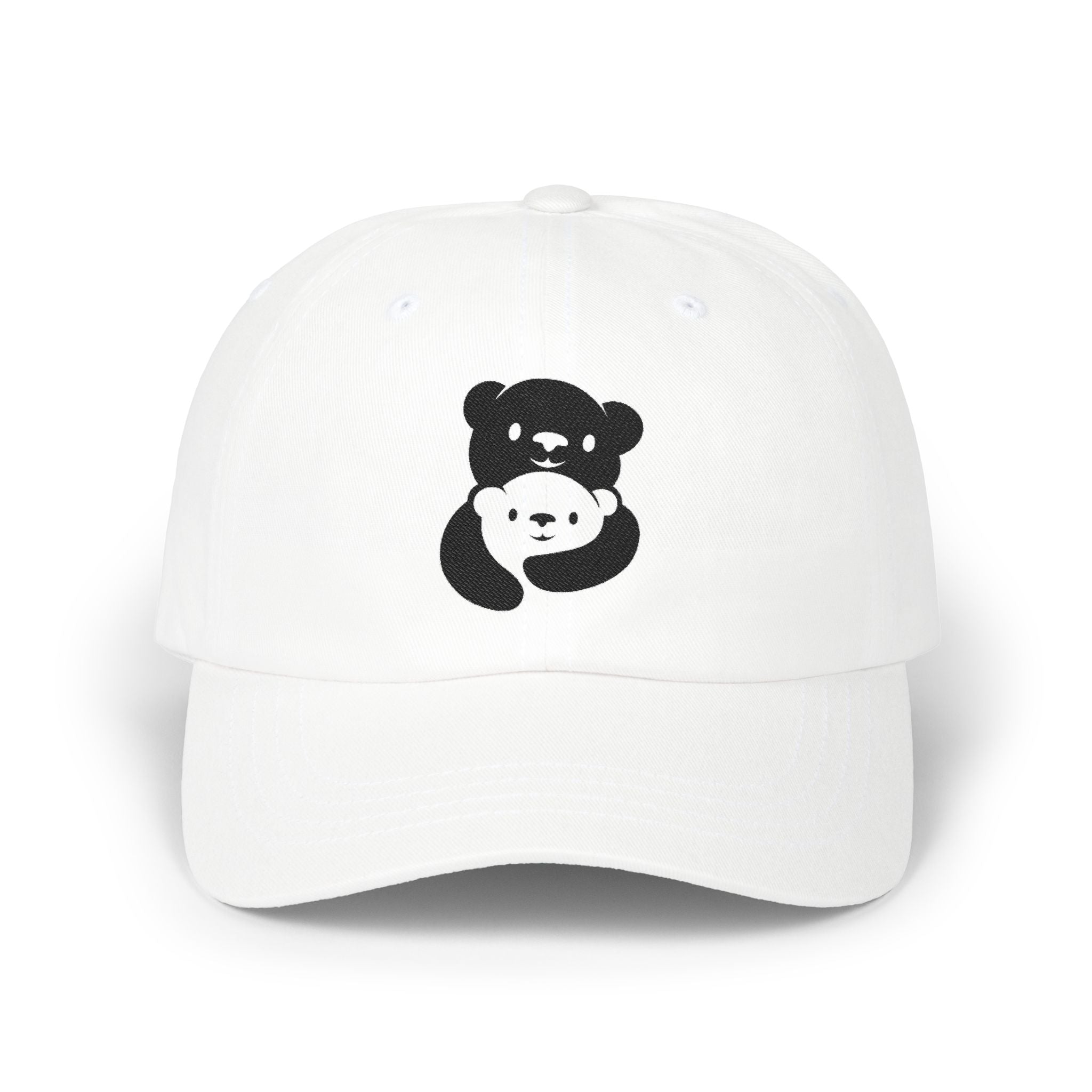 Black Bear Hug Embroidered Hat