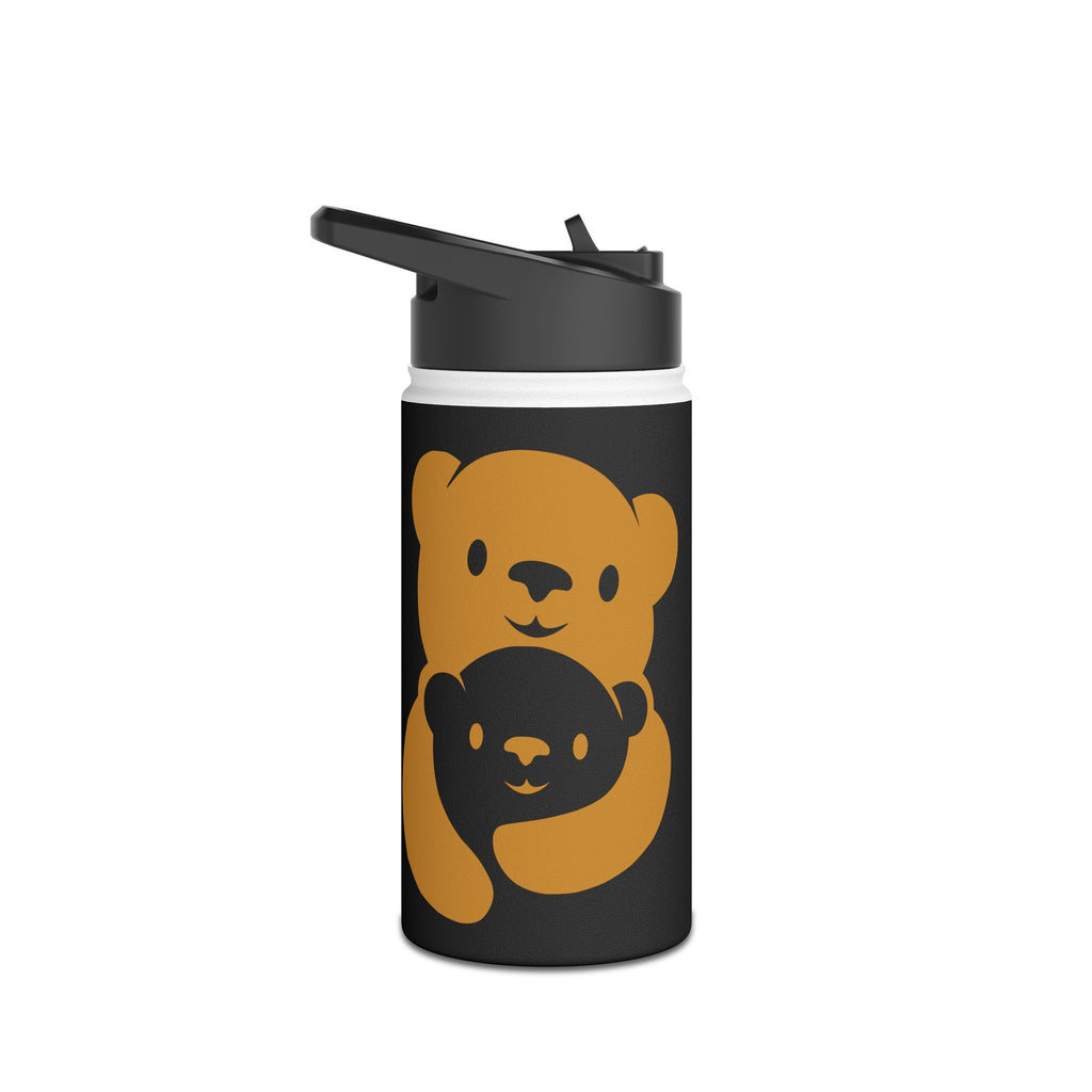 Gold Bear Hug Stainless Steel Water Bottle | Black Premium 12oz/18oz/32oz