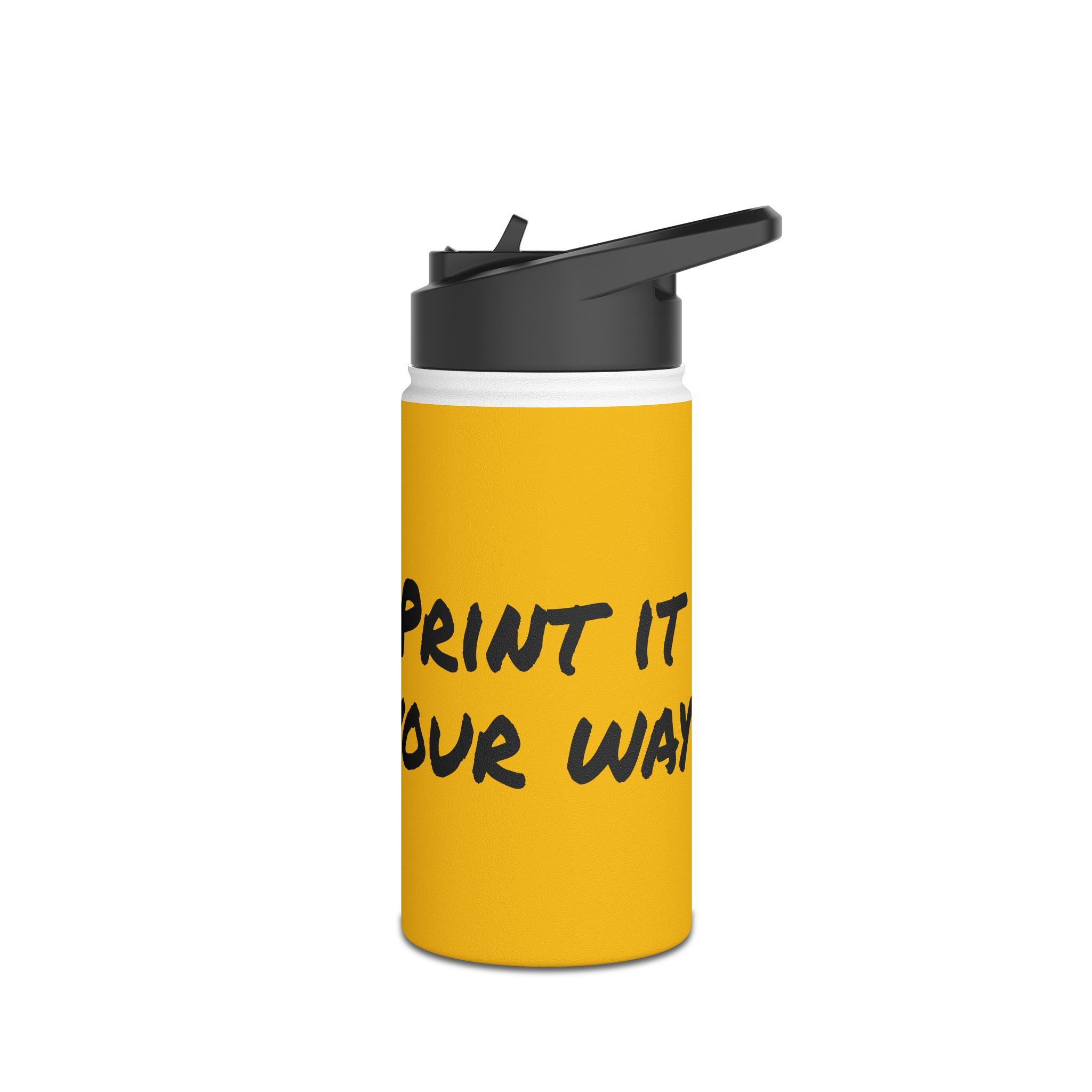 Black Bear Hug Stainless Steel Water Bottle | Yellow Insulated 12oz/18oz/32oz