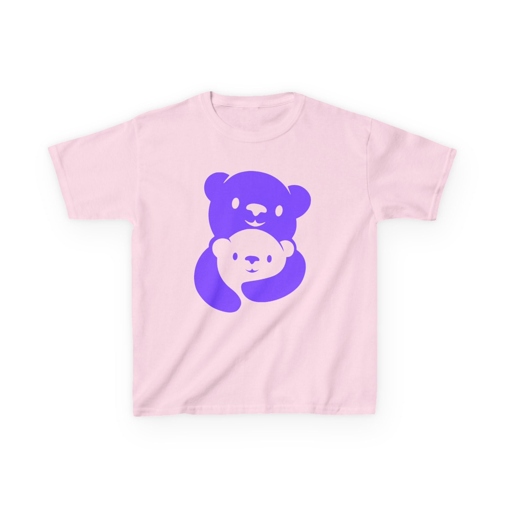 Purple Bear Hug Kids T-Shirt | Bold Heavy Cotton Youth Tee
