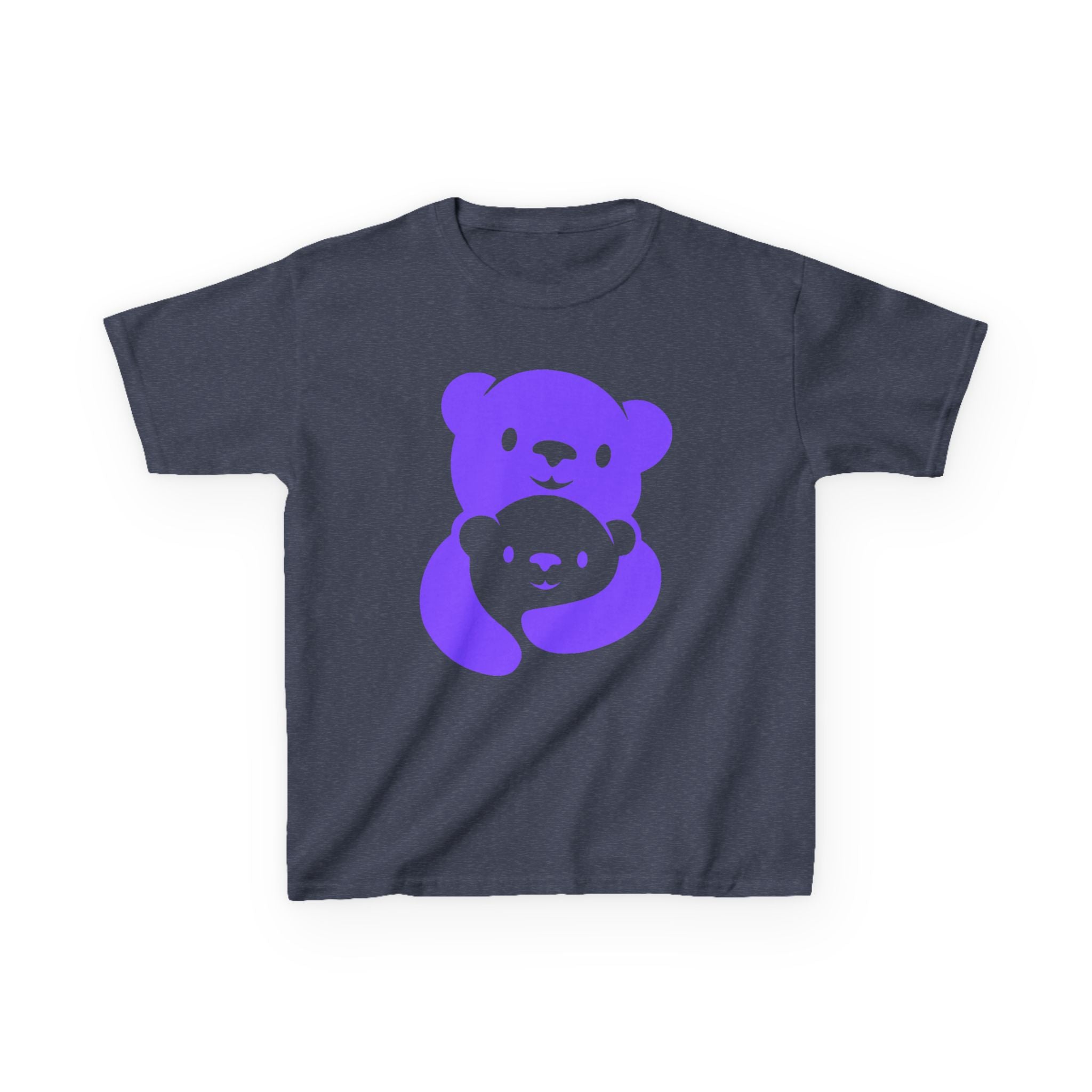 Purple Bear Hug Kids T-Shirt | Bold Heavy Cotton Youth Tee