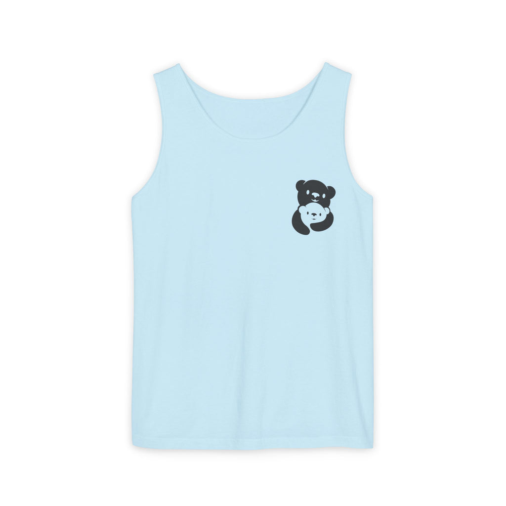 Black Bear Hug Unisex Tank Top | Premium Heavyweight Garment-Dyed