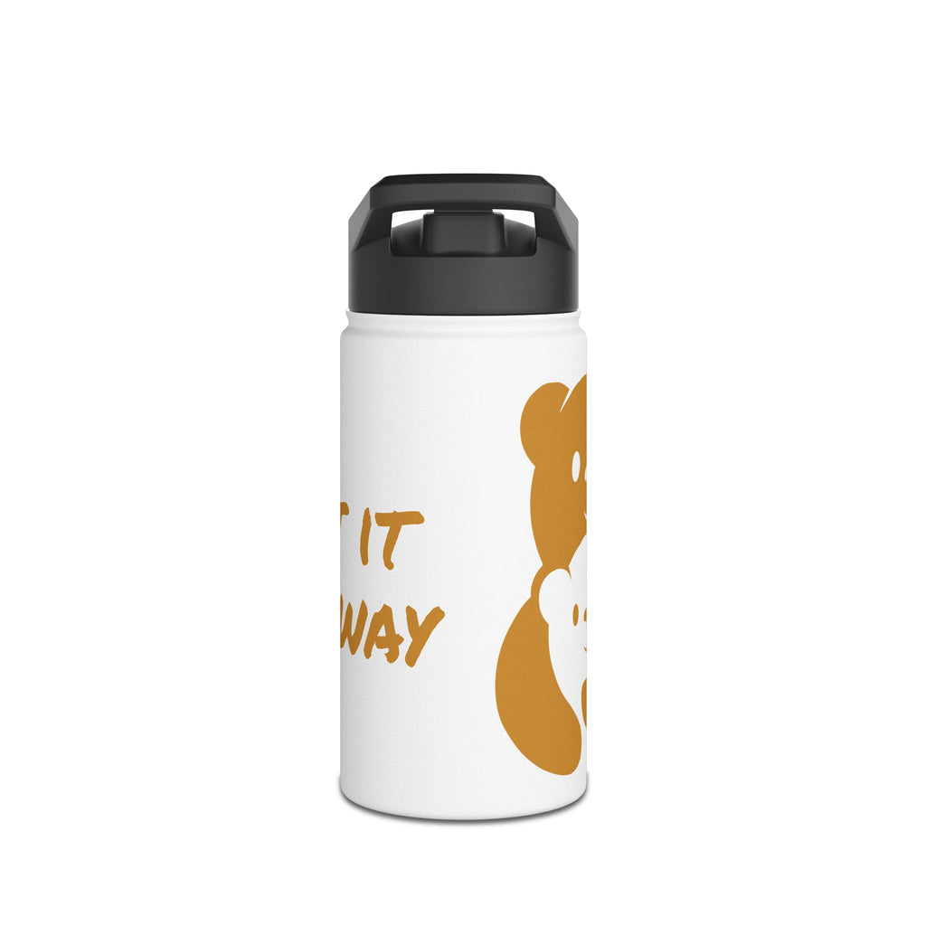 Gold Bear Hug Stainless Steel Water Bottle | White Premium 12oz/18oz/32oz
