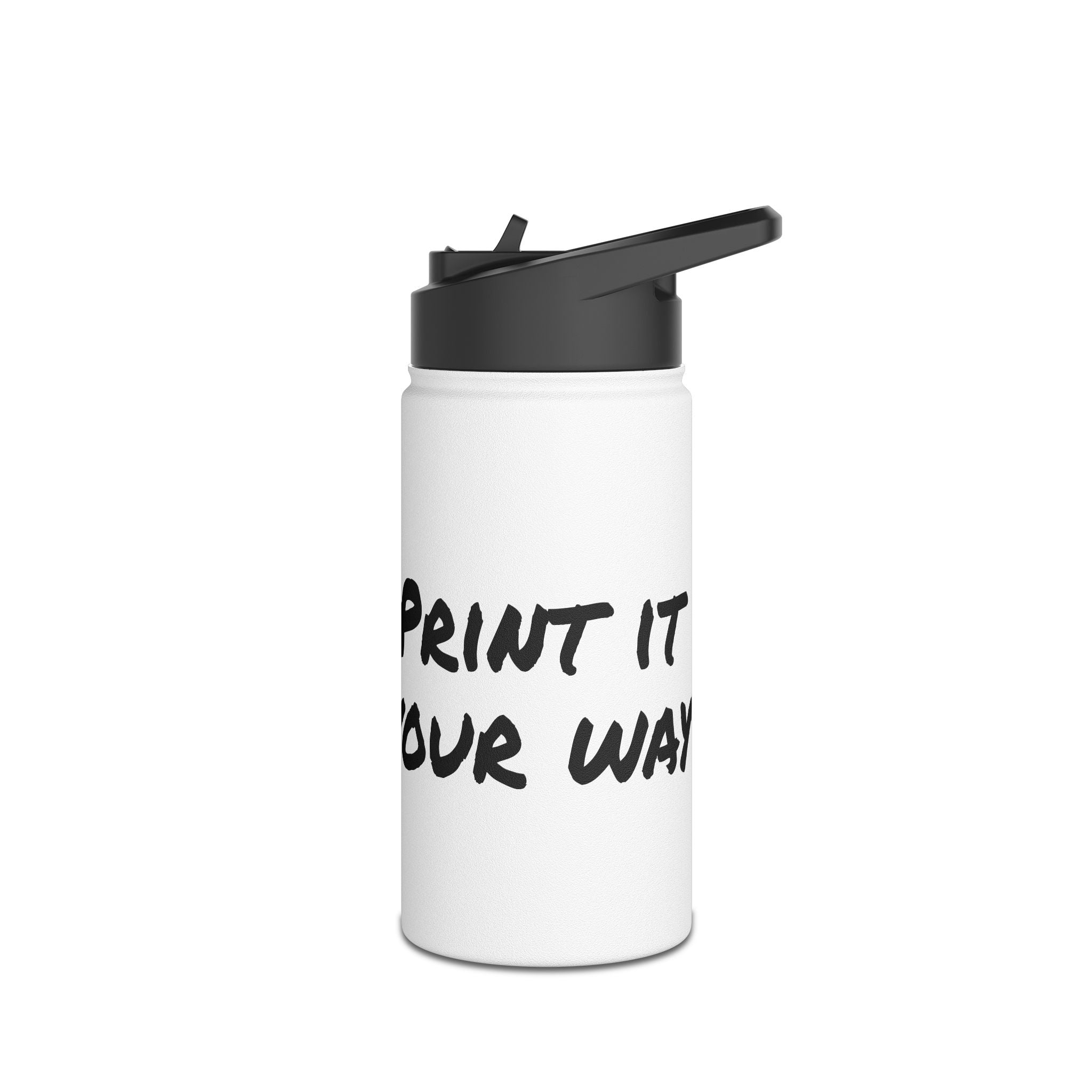 Black Bear Hug Logo Stainless Steel Water Bottle | White Insulated 12oz/18oz/32oz