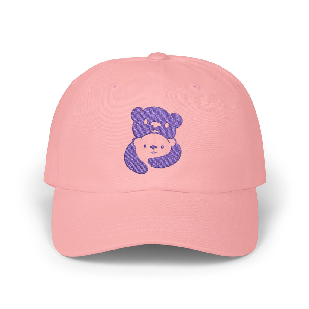 Purple Bear Hug Embroidered Hat | Bold Classic Cap