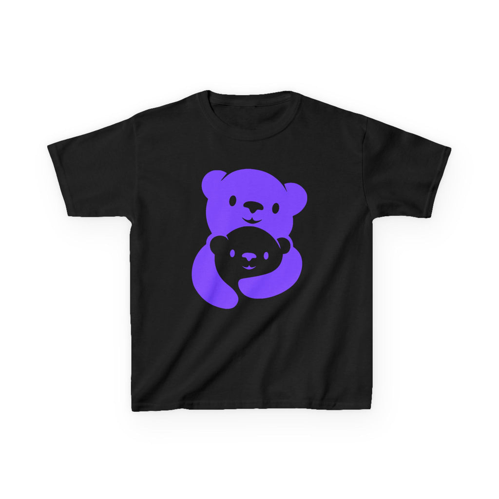 Purple Bear Hug Kids T-Shirt | Bold Heavy Cotton Youth Tee
