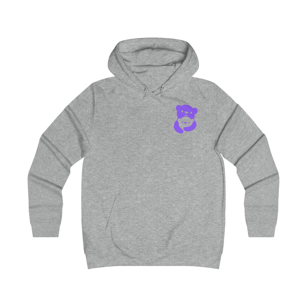 Purple Bear Hug Women's Hoodie | Fitted College Hoodie for Moms
