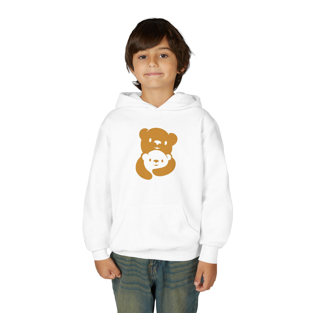 Gold Bear Hug Youth Hoodie | Premium Heavy Blend Hooded Sweatshirt