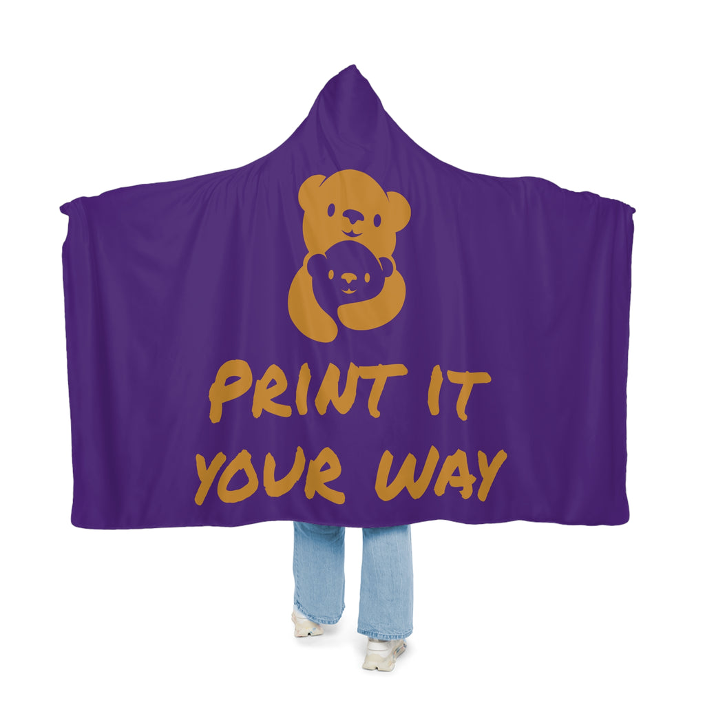 Gold Bear Hug Snuggle Blanket | Purple Premium Luxury Fleece Throw