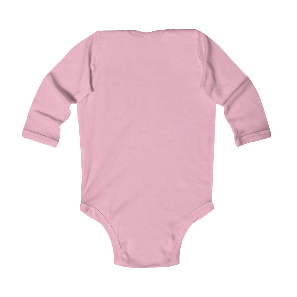 Purple Bear Hug Infant Long Sleeve Bodysuit | Bold Soft Cotton Baby Onesie