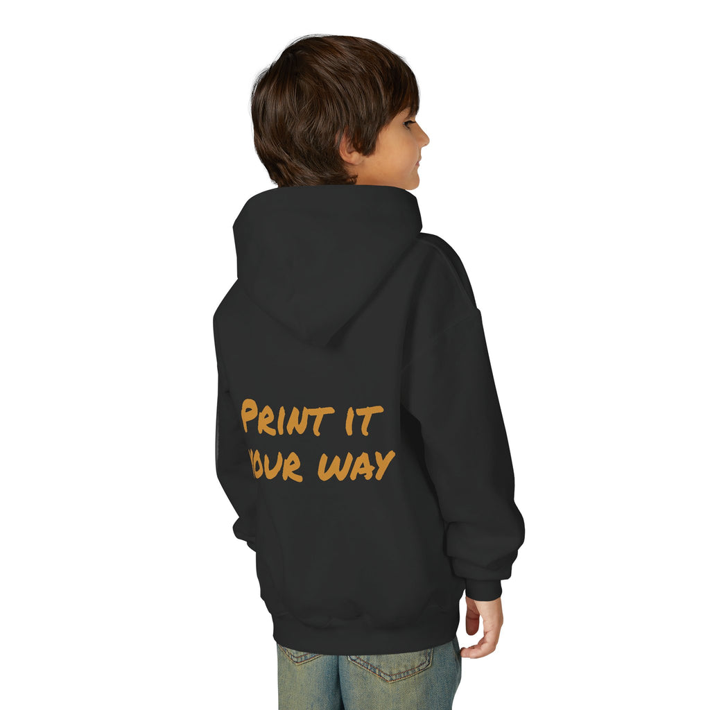 Gold Bear Hug Youth Hoodie | Premium Heavy Blend Hooded Sweatshirt