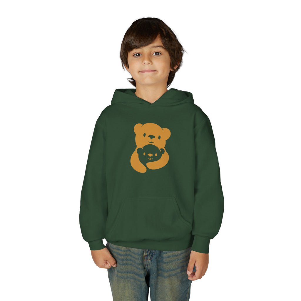 Gold Bear Hug Youth Hoodie | Premium Heavy Blend Hooded Sweatshirt