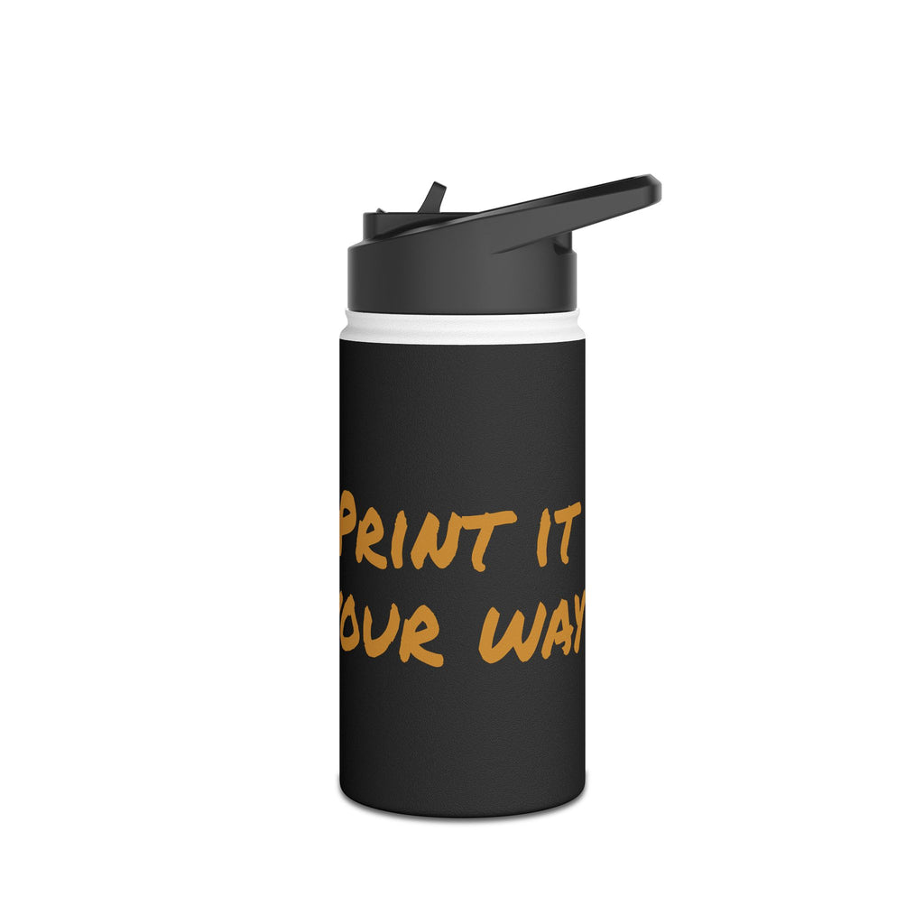 Gold Bear Hug Stainless Steel Water Bottle | Black Premium 12oz/18oz/32oz