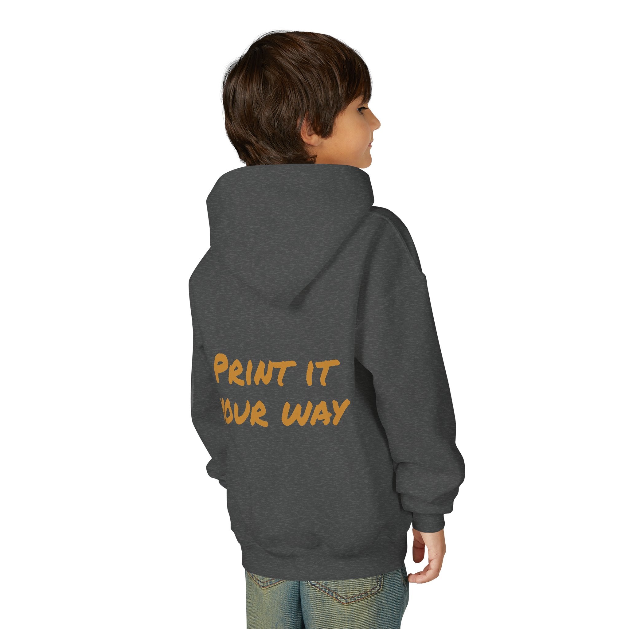 Gold Bear Hug Youth Hoodie | Premium Heavy Blend Hooded Sweatshirt