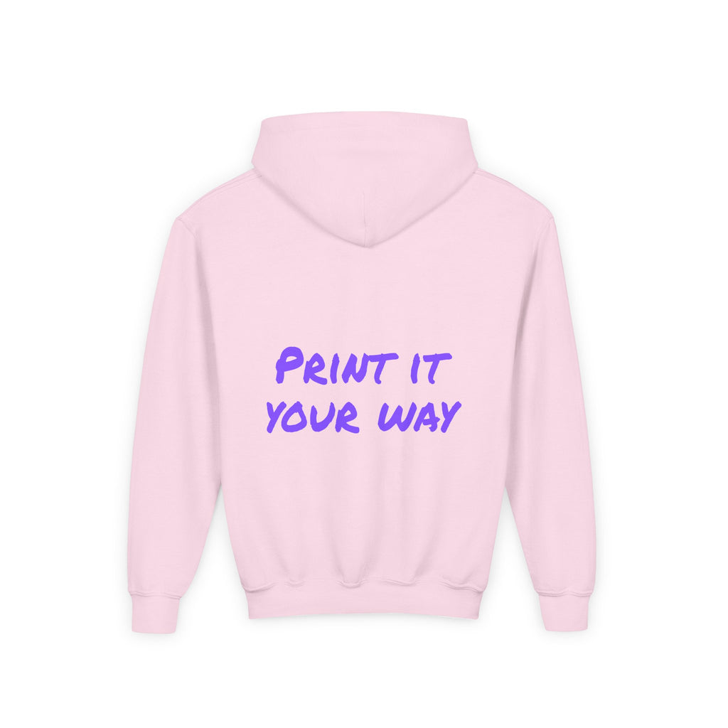 Purple Bear Hug Youth Hoodie | Bold Heavy Blend Hooded Sweatshirt