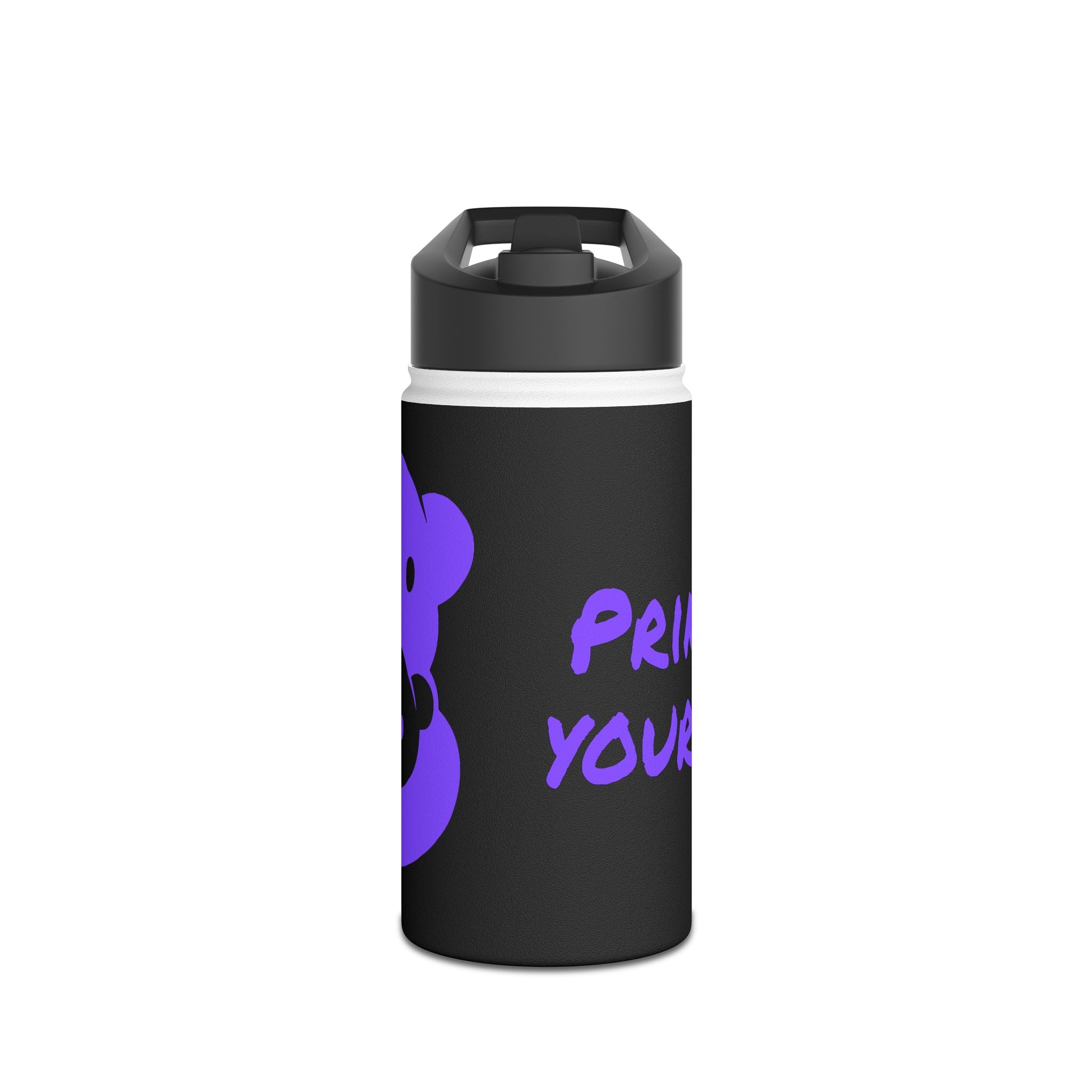 Purple Bear Hug Stainless Steel Water Bottle | Black Bold 12oz/18oz/32oz