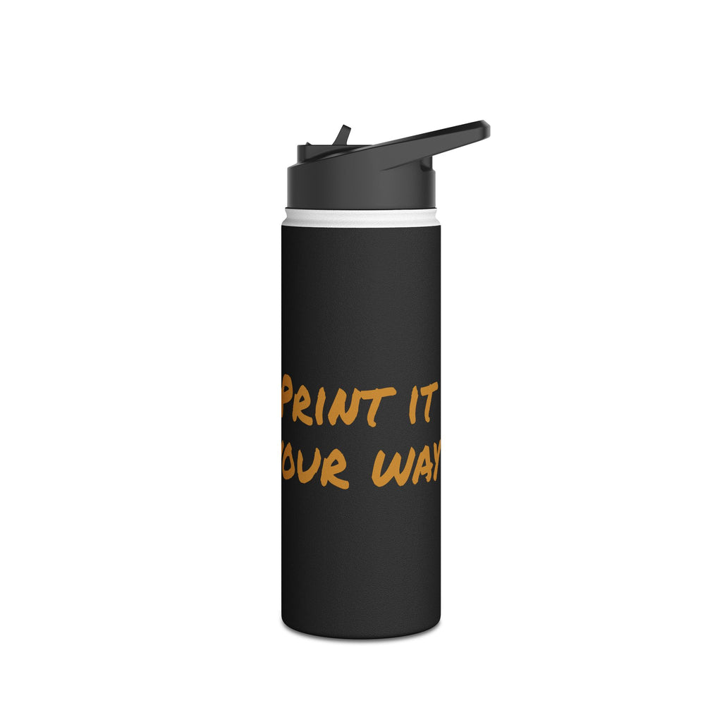 Gold Bear Hug Stainless Steel Water Bottle | Black Premium 12oz/18oz/32oz
