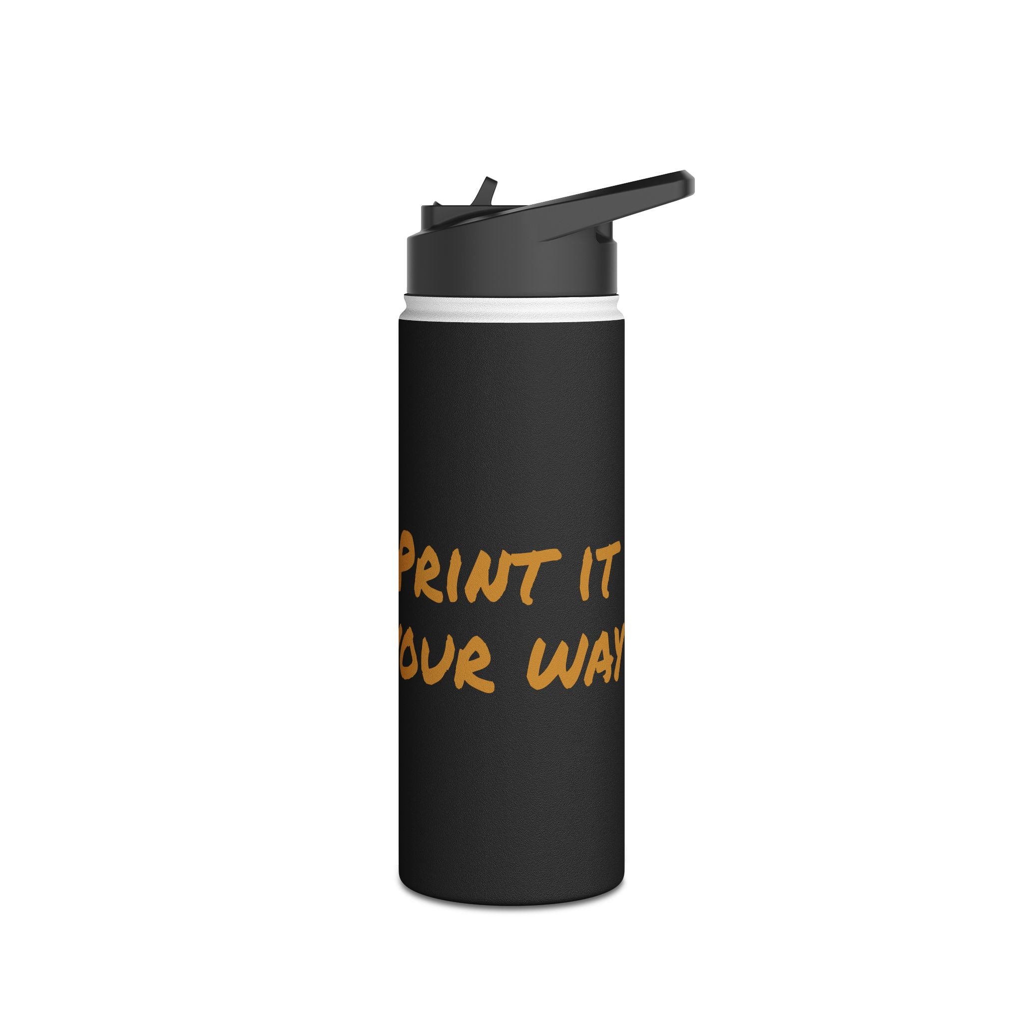 Gold Bear Hug Stainless Steel Water Bottle | Black Premium 12oz/18oz/32oz