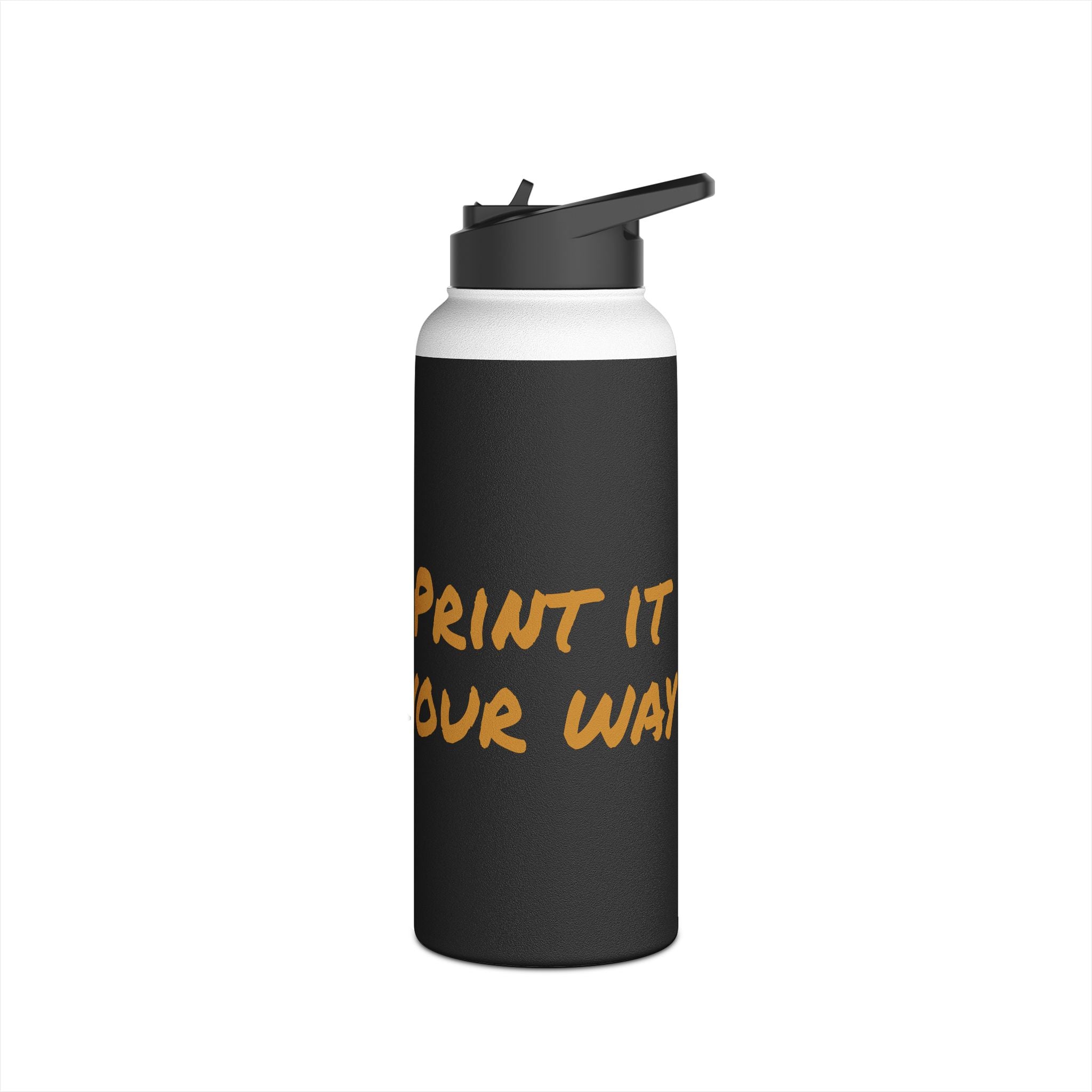 Gold Bear Hug Stainless Steel Water Bottle | Black Premium 12oz/18oz/32oz