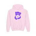 Purple Bear Hug Youth Hoodie | Bold Heavy Blend Hooded Sweatshirt