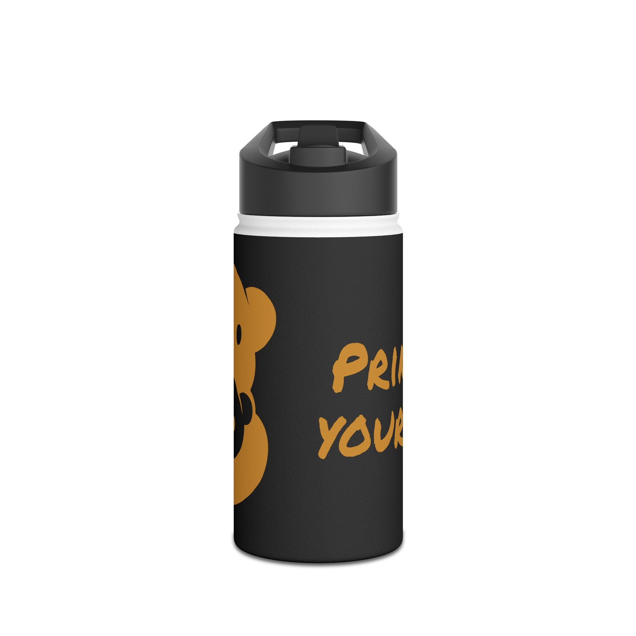 Gold Bear Hug Stainless Steel Water Bottle | Black Premium 12oz/18oz/32oz