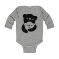 Black Bear Hug Infant Long Sleeve Bodysuit | Soft Cotton Baby Onesie