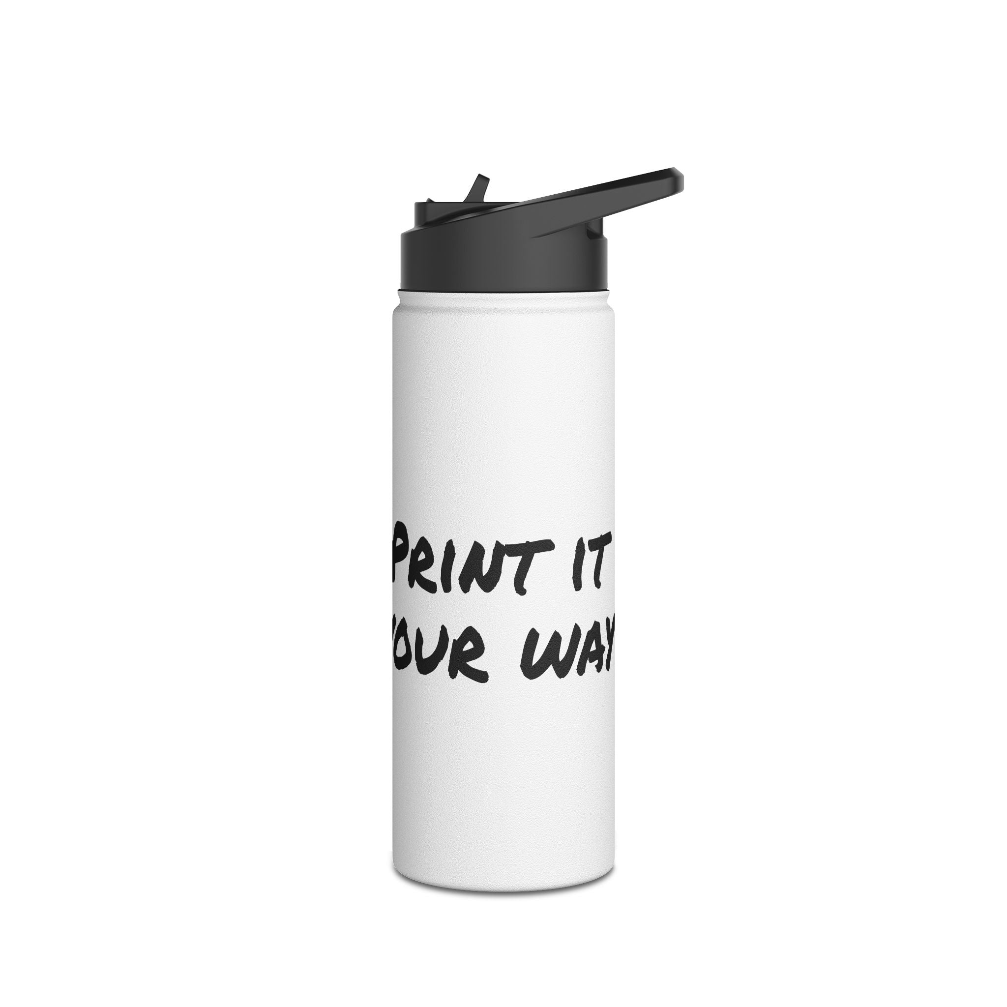 Black Bear Hug Logo Stainless Steel Water Bottle | White Insulated 12oz/18oz/32oz