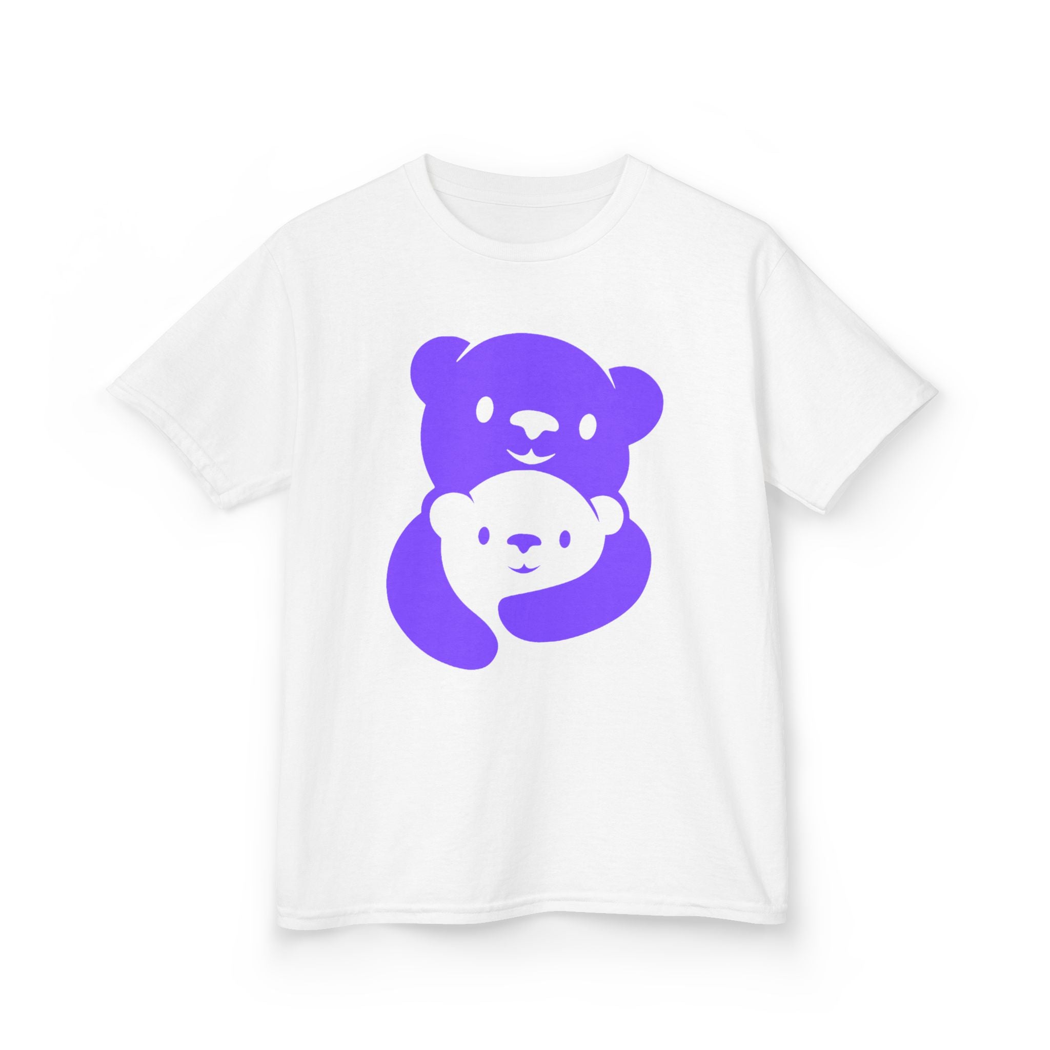 Purple Bear Hug Kids T-Shirt | Bold Heavy Cotton Youth Tee