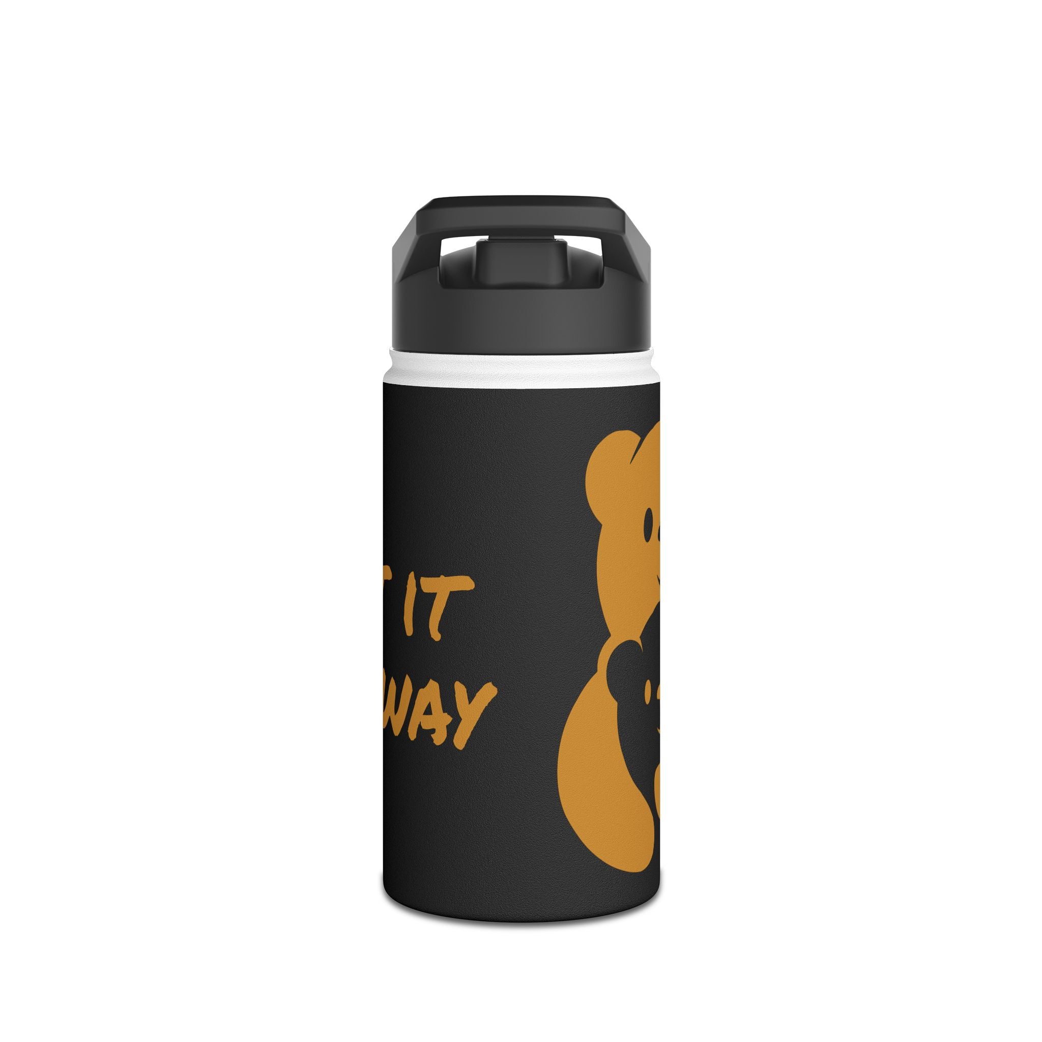 Gold Bear Hug Stainless Steel Water Bottle | Black Premium 12oz/18oz/32oz