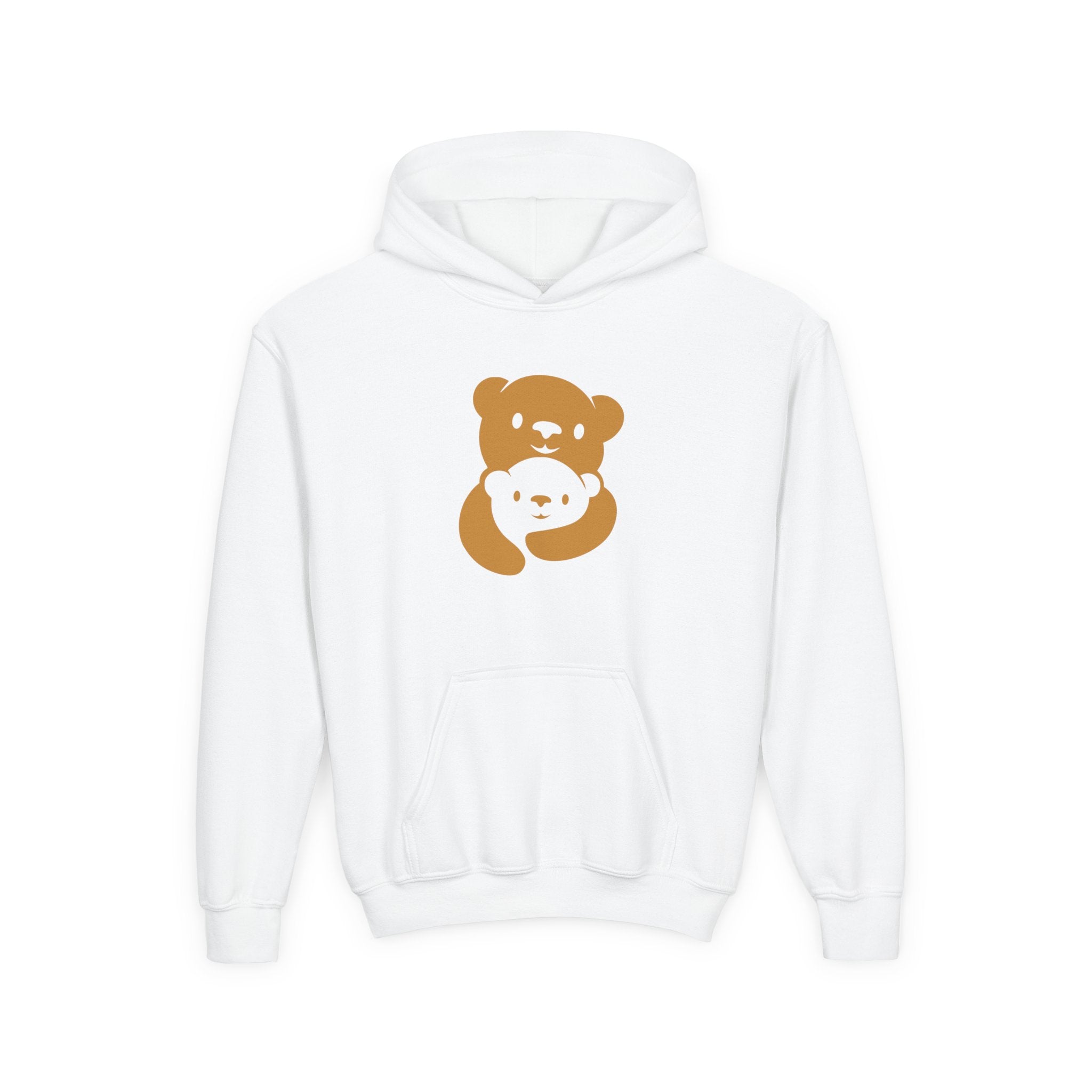 Gold Bear Hug Youth Hoodie | Premium Heavy Blend Hooded Sweatshirt