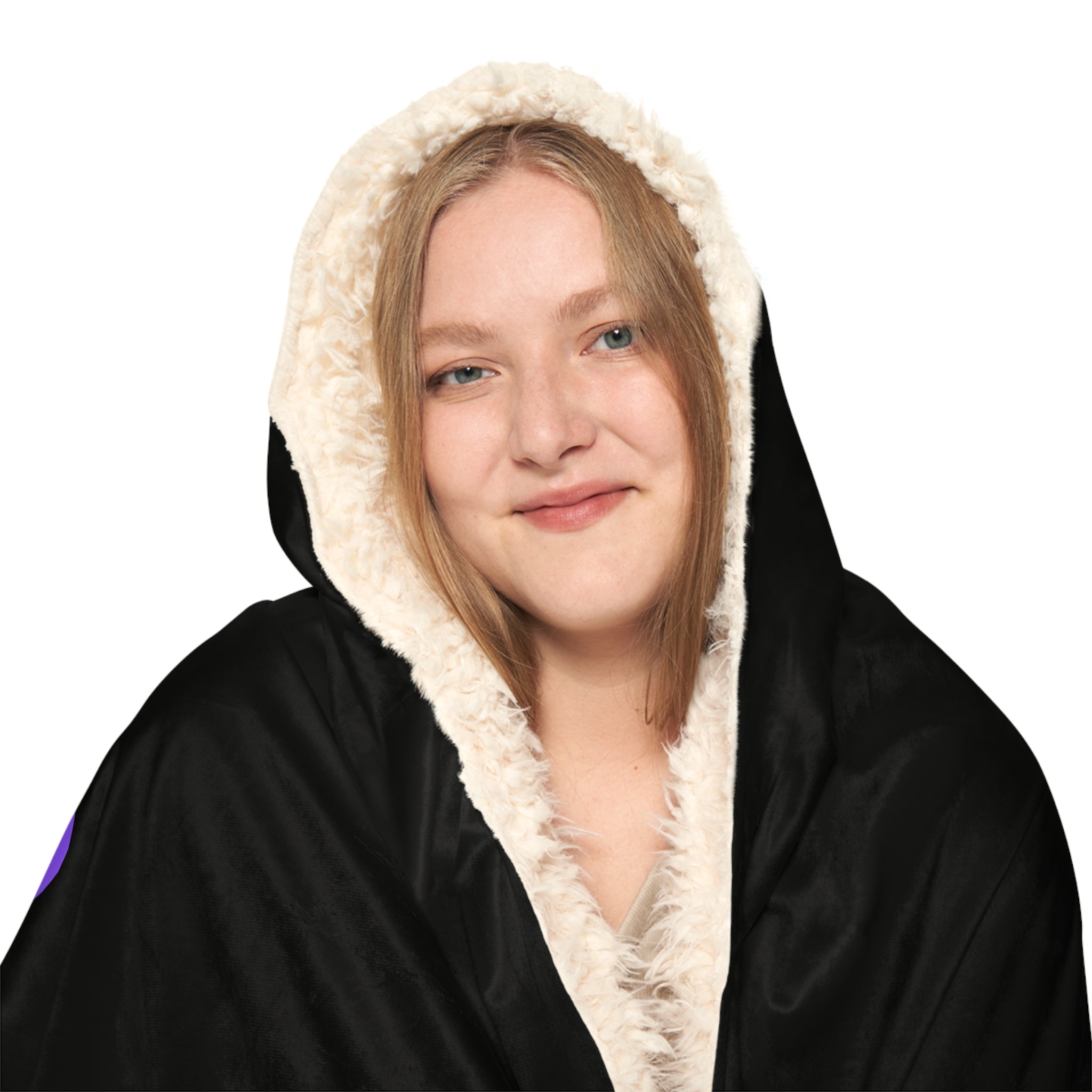 Purple Bear Hug Snuggle Blanket | Black Bold Cozy Fleece Throw