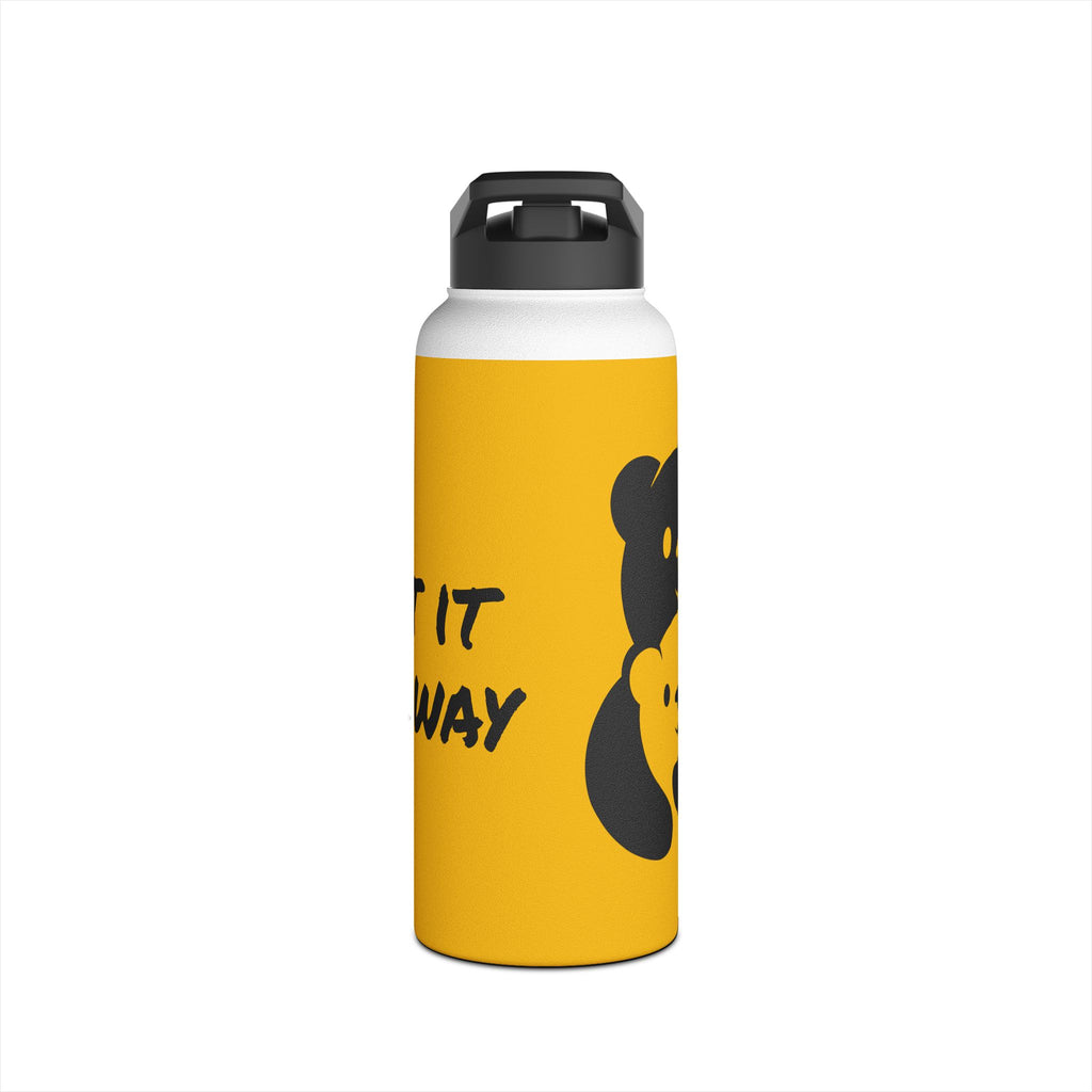 Black Bear Hug Stainless Steel Water Bottle | Yellow Insulated 12oz/18oz/32oz