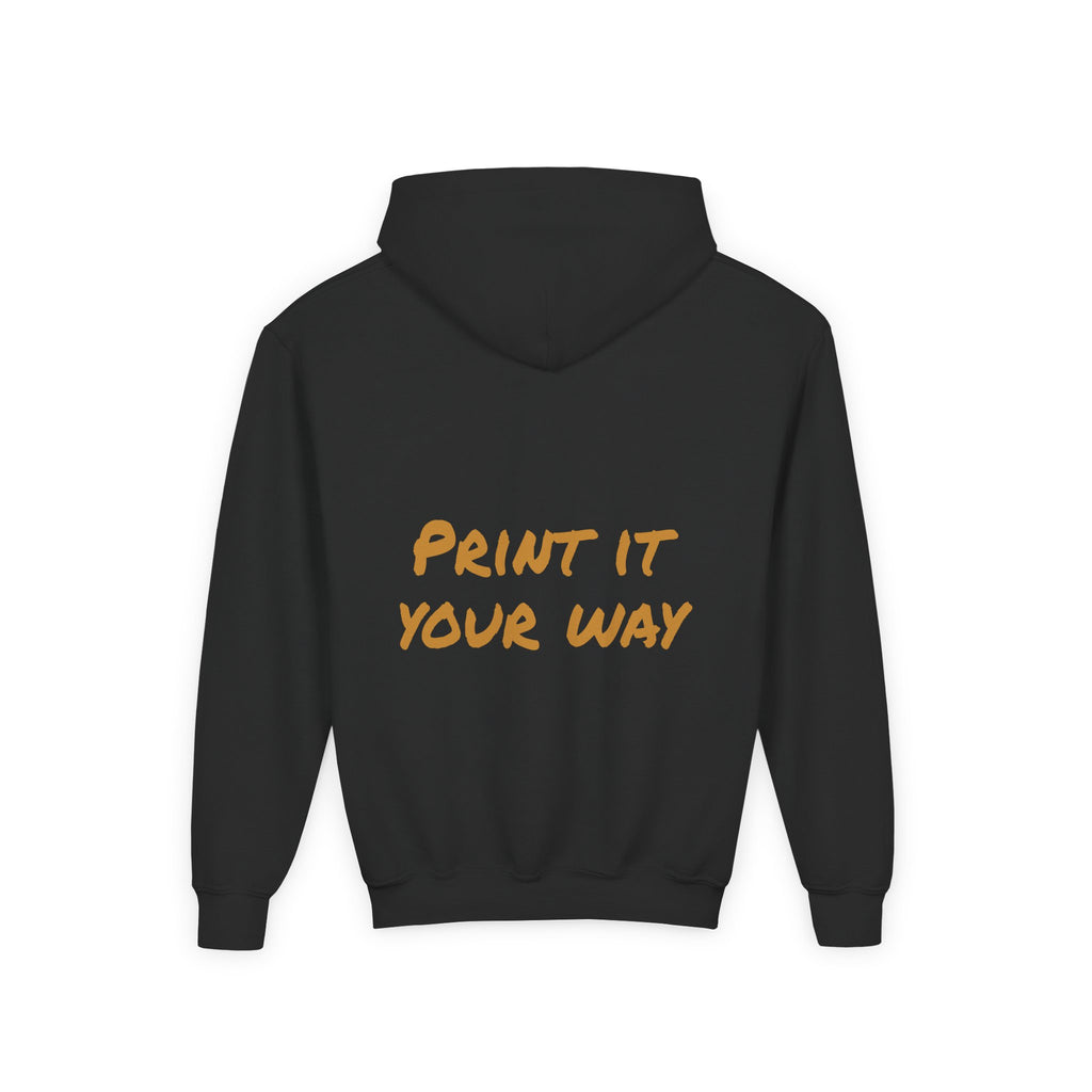 Gold Bear Hug Youth Hoodie | Premium Heavy Blend Hooded Sweatshirt
