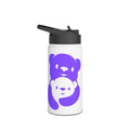 Purple Bear Hug Stainless Steel Water Bottle | White Bright 12oz/18oz/32oz