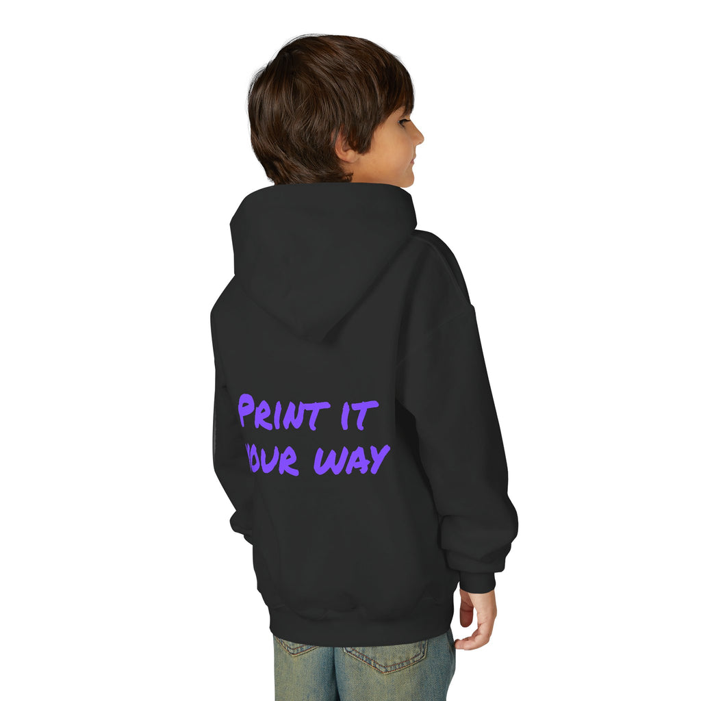 Purple Bear Hug Youth Hoodie | Bold Heavy Blend Hooded Sweatshirt
