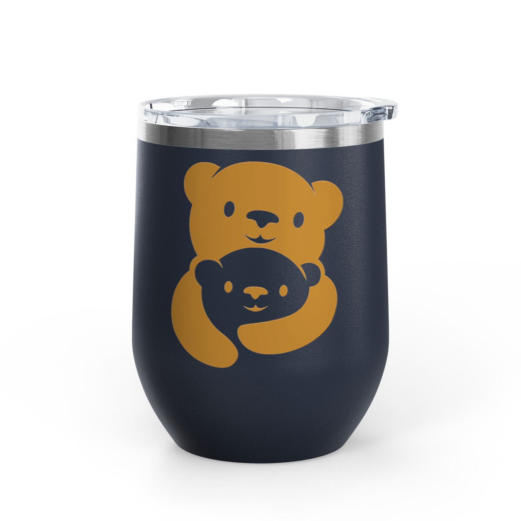 Gold Bear Hug Wine Tumbler 12oz | Insulated Stainless Steel with Lid