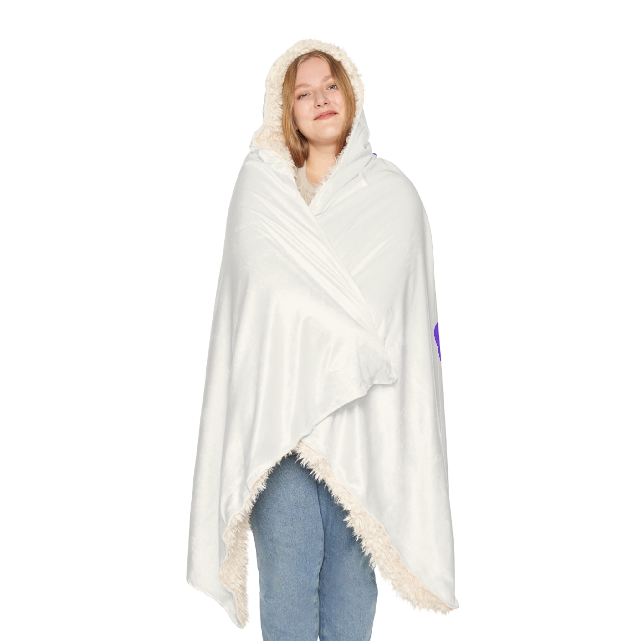 Purple Bear Hug Snuggle Blanket | White Bright Cozy Fleece Throw